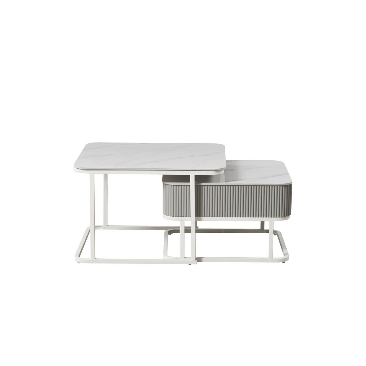 Mesa de Centro Home ESPRIT Blanco 70 x 70 x 45 cm